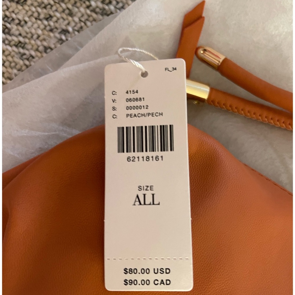 Anthropologie Sleek Knotted Crossbody Bag Peach NWT - Picture 6 of 8